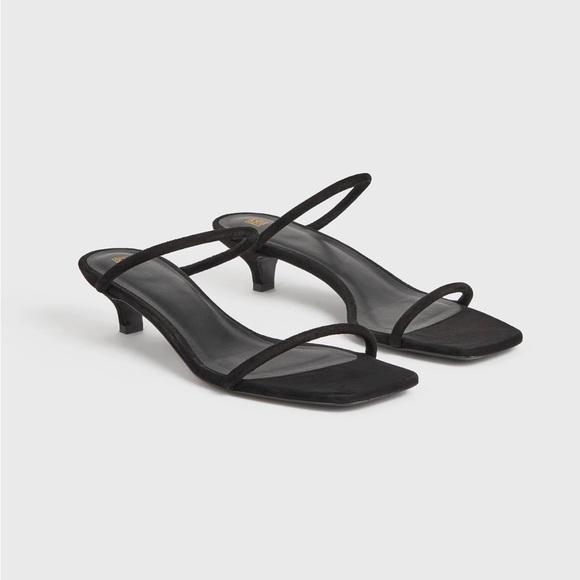 TOTEME Minimalist Black Suede Sandals - size 40 - Picture 1 of 6